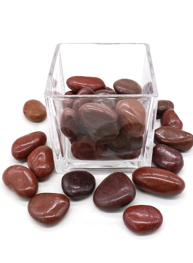 ڤسيل24 صخور نهر حمراء كبيرة جدًا مقاس 5-8 سم للنباتات والمناظر الطبيعية وخزان الأسماك النضرة ومزهرية تررم الحصى والحصى الحمراء الطبيعية وأحجار الديكور الداخلية والخارجية - Image 4