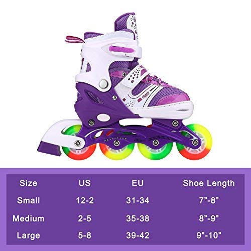 JIFAR Adjustable Inline Skates for Kids Ages 4–12, Light Up Wheels, Beginner Roller Skates for Boys & Girls, Outdoor & Indoor Skating Gift - Image 3