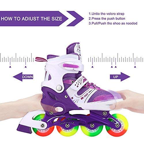 JIFAR Adjustable Inline Skates for Kids Ages 4–12, Light Up Wheels, Beginner Roller Skates for Boys & Girls, Outdoor & Indoor Skating Gift - Image 5