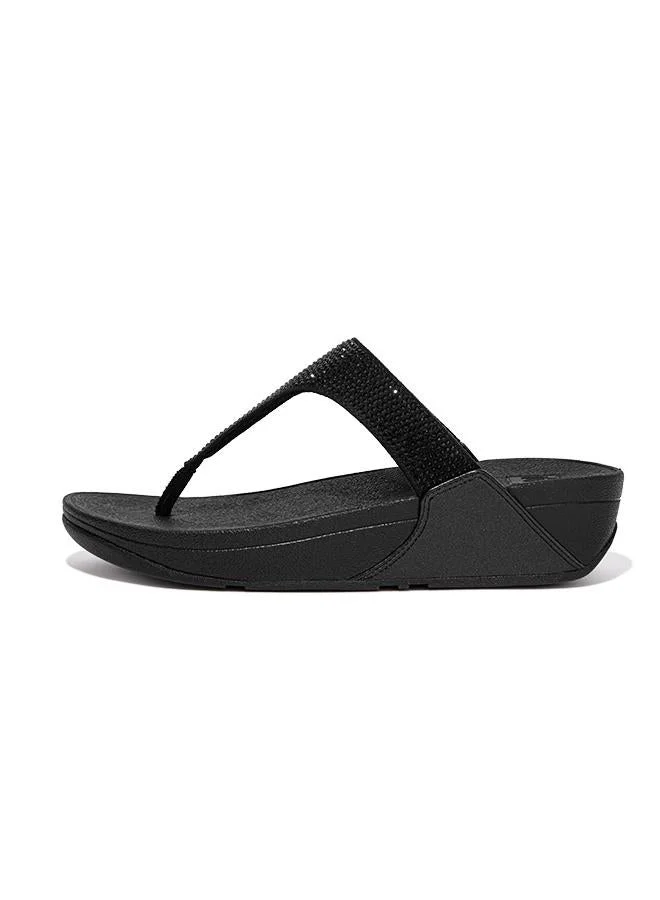 LULU CRYSTAL EMBELLISHED TOE-POST SANDALS