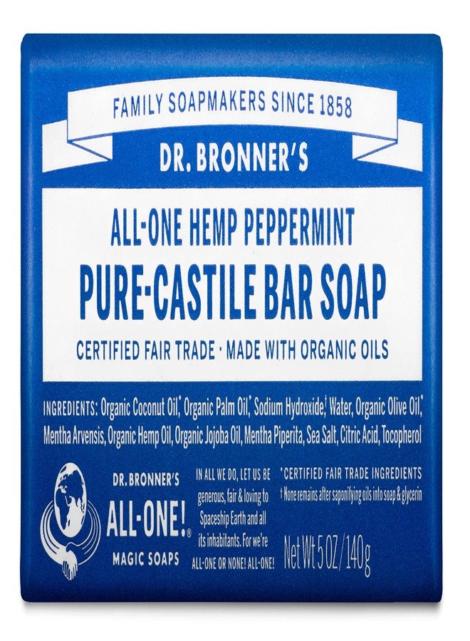 Dr. Bronner's Dr Bronners Magic Soap All One Obpe05 5 Oz Peppermint Dr. Bronner'S Bar Soap - Image 1
