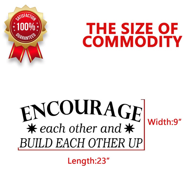 AnFigure Office Wall Decals  Inspirational Wall Decals  Teamwork Motivational Quotes Women Success Classroom School Sign Art Home Decor Vinyl Stickers Encourage Each Other & Build Each Other Up 23""x9"" - Image 4