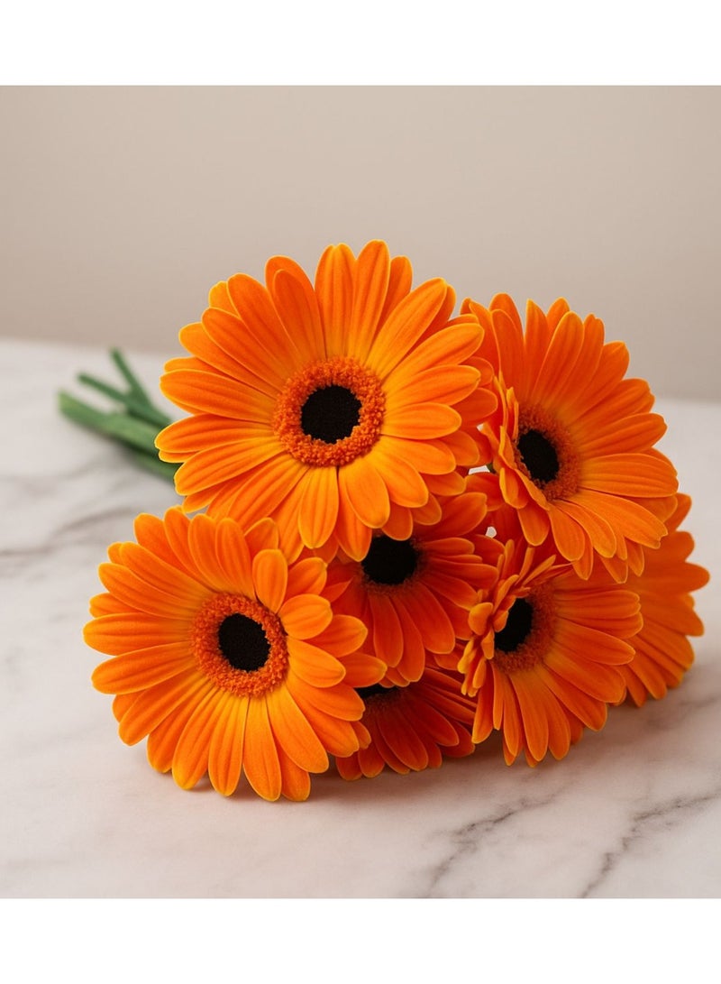 Artificial Flower Bouquet with Natural Touch Orange Color - Image 1