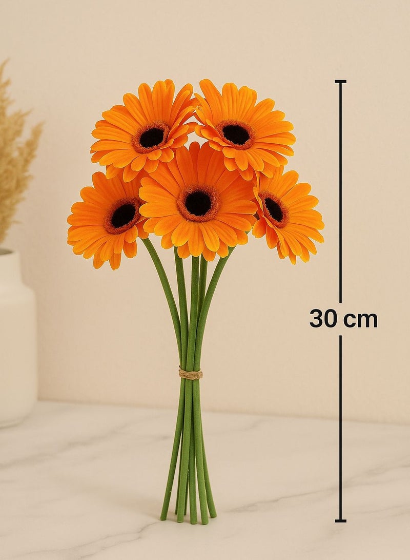 Artificial Flower Bouquet with Natural Touch Orange Color - Image 3