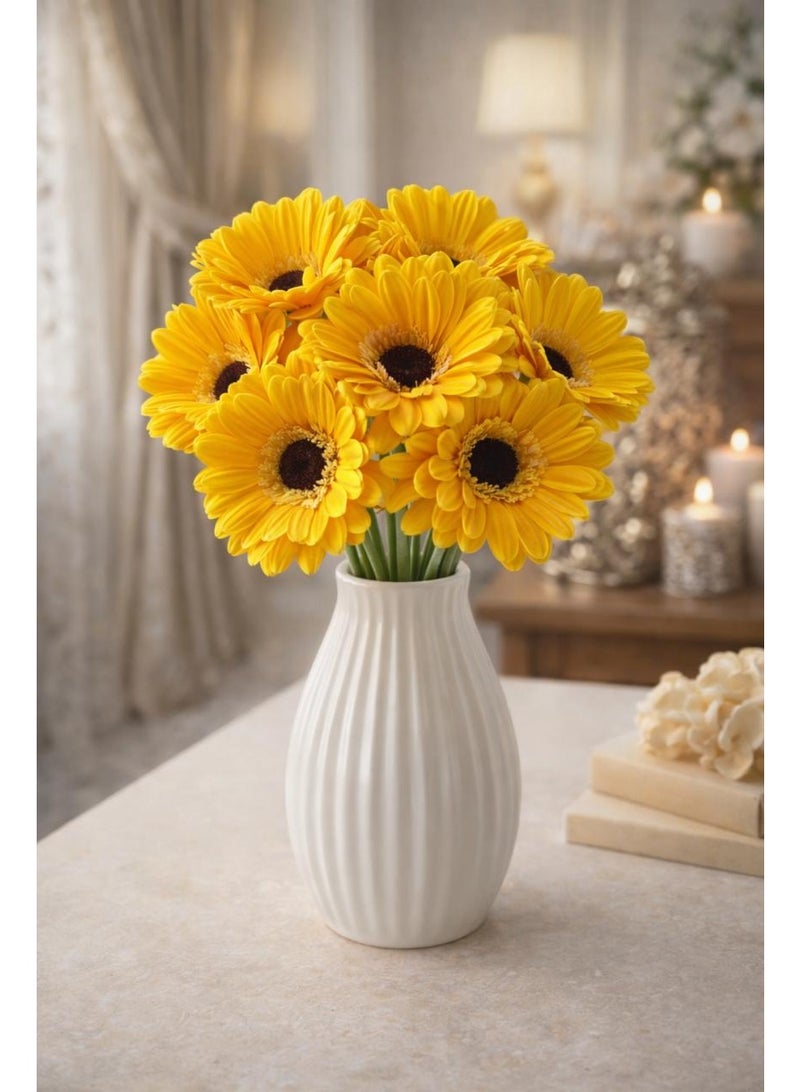Premium Artificial Flower Bouquet with Natural Touch – Bright Yellow - Image 1