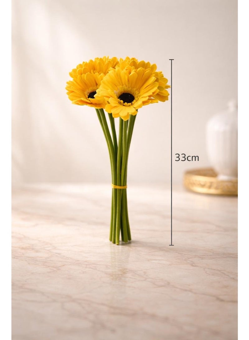 Premium Artificial Flower Bouquet with Natural Touch – Bright Yellow - Image 4