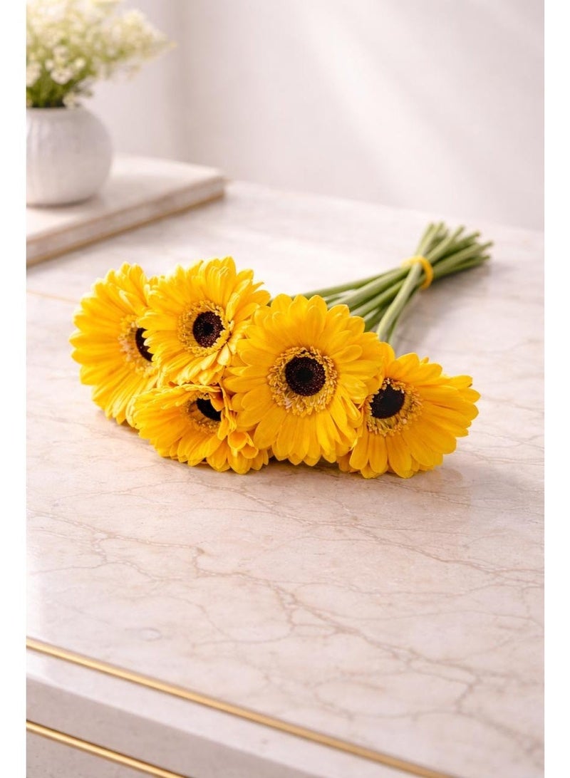 Premium Artificial Flower Bouquet with Natural Touch – Bright Yellow - Image 3