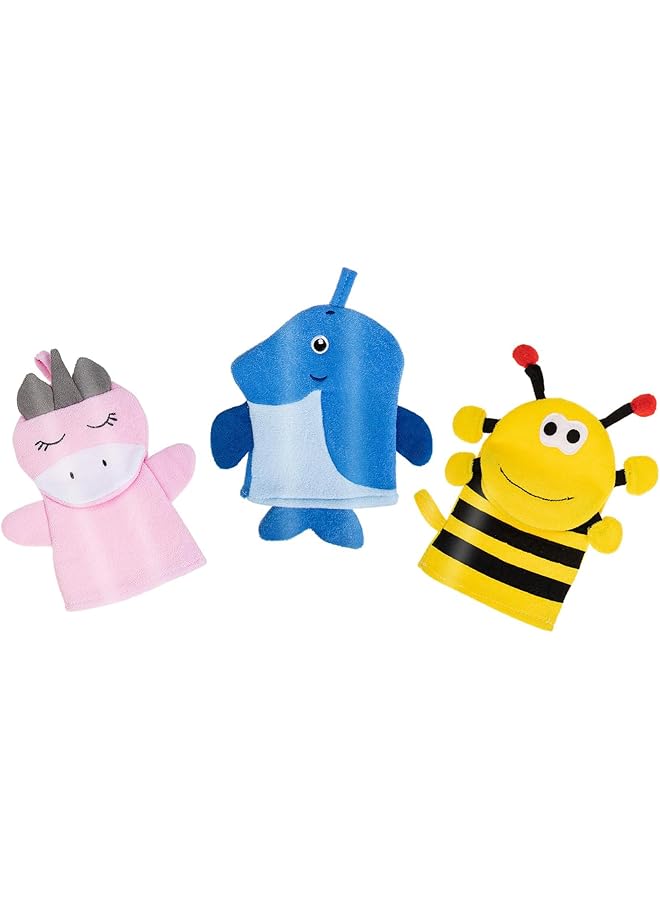 3Pcs Scrub Gloves Baby Bath Mitts Bath Gloves Kids Mittens Gloves For Kids For Shower Body Scrubbing Glove Toddler Wash Clothes For Wash Clothes For Baby Animal Towel  - Image 1