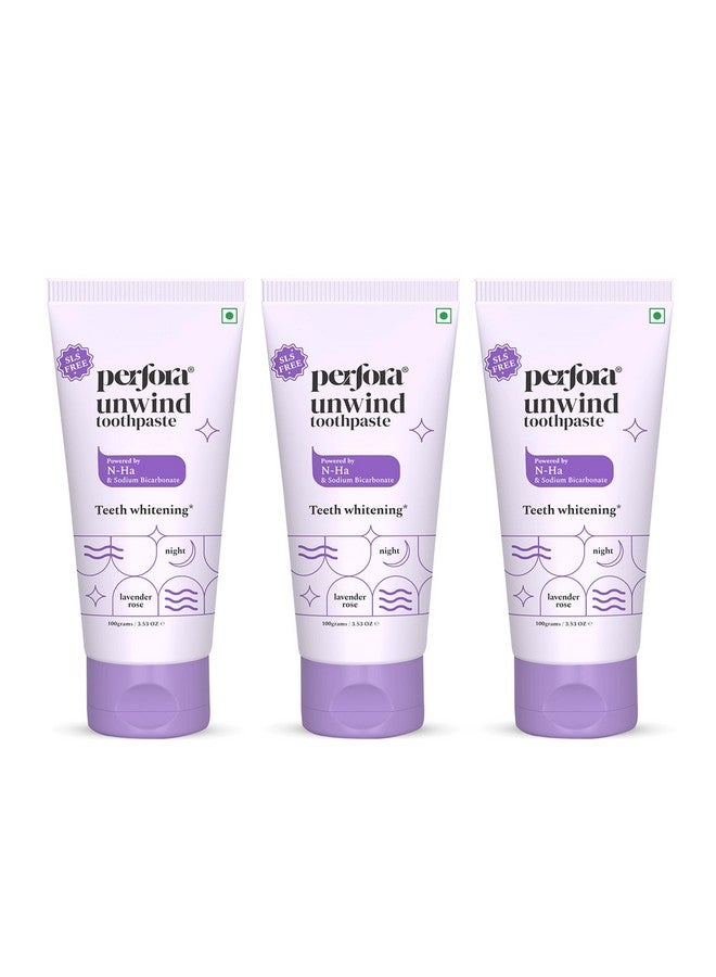 بيرفورا معجون أسنان بيرفورا أنوايند - برائحة اللافندر والورد، ٣٠٠ غرام (٣ × ١٠٠ غرام) | تبييض الأسنان وتنظيف فائق | معجون أسنان خالٍ من كبريتات لوريل الصوديوم والفلورايد | إن-ها لإعادة تمعدن الأسنان | لثة صحية وعناية كاملة بالأسنان - Image 1