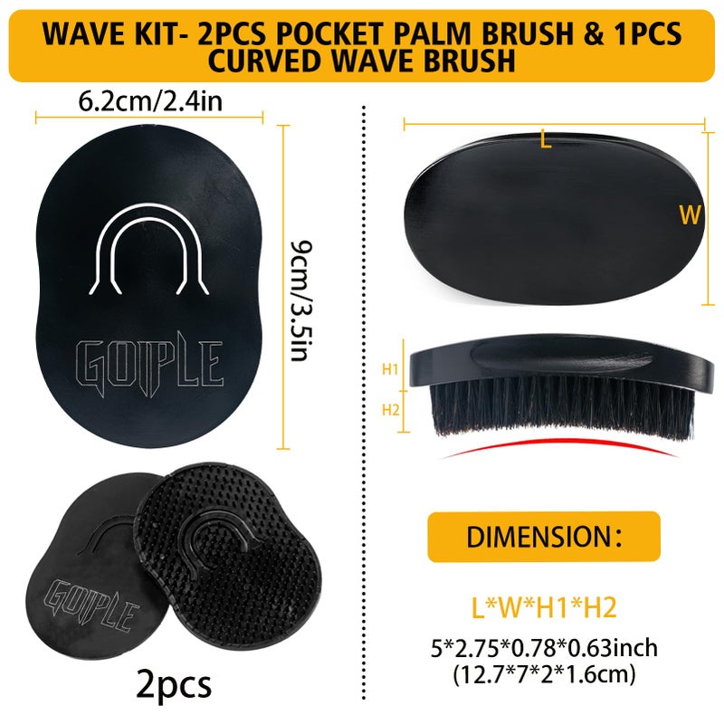 Goiple Wave Pomade for Men Strong Hold Easy Wash Hair Cream Grease, Promotes Layered Waves, Moisture, Shine, Brush and Durag Cap Set - Image 5