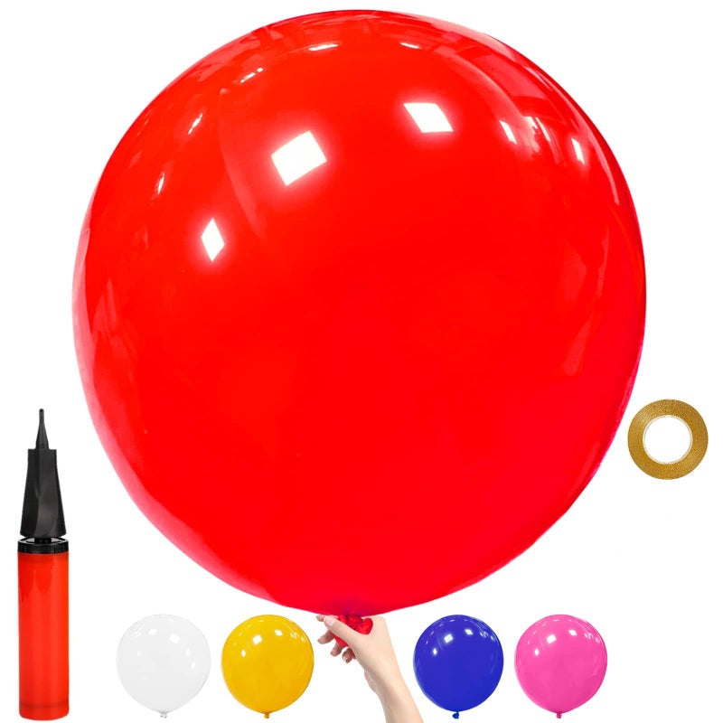 MANGO 5Pcs 36In Extra Large Balloons with Pump Big Balloons Random Color for Balloon Garland Arch as Party Decorations Birthday Decorations Baby Shower Decorations - Image 1