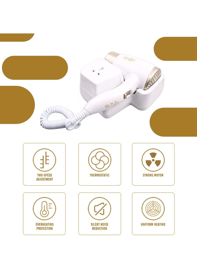 ENZO 💨 ENZO Luxury Wall-Mounted Hair Dryer – Durable & Elegant for Home and Salon Use  - Image 3