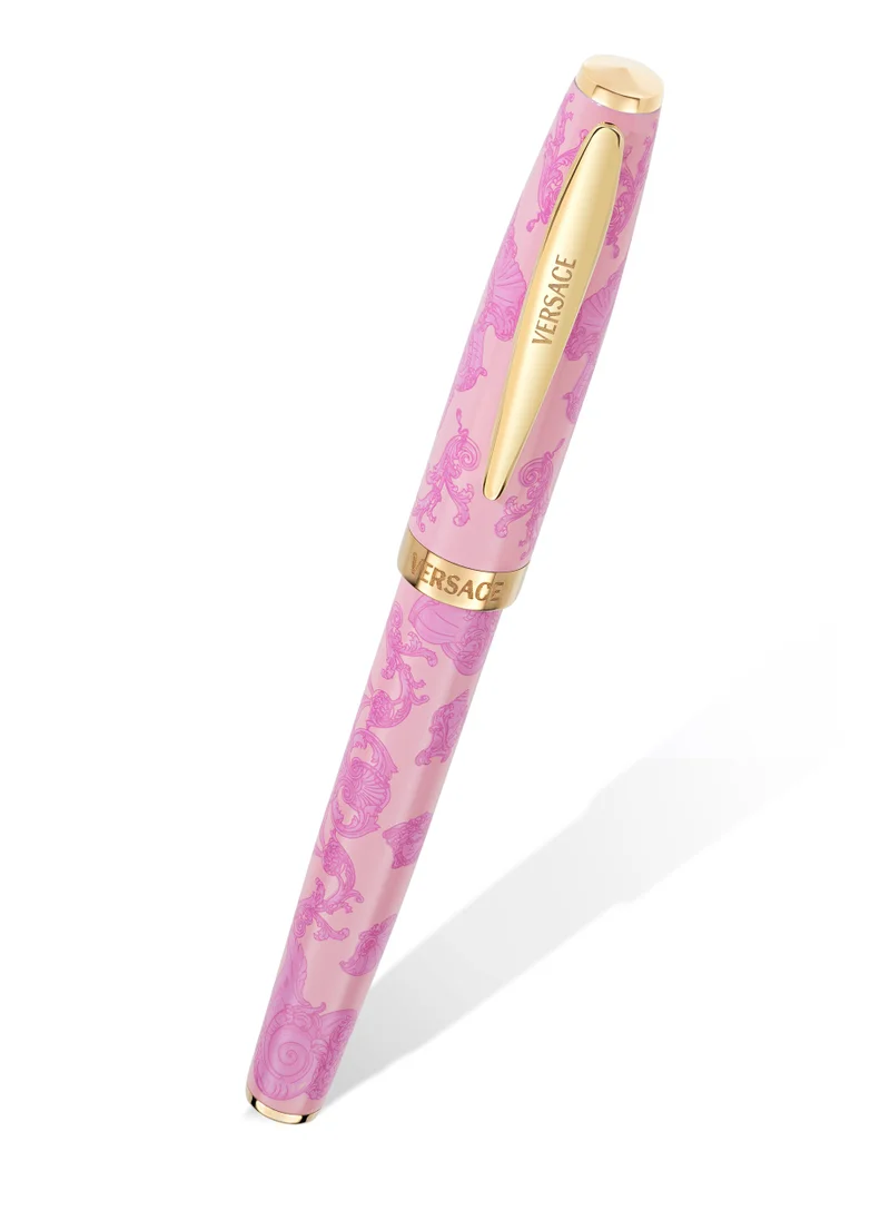 فيرزاتشي Roller Pen - Light Pink La Vacanza Pattern with Clip and Logo