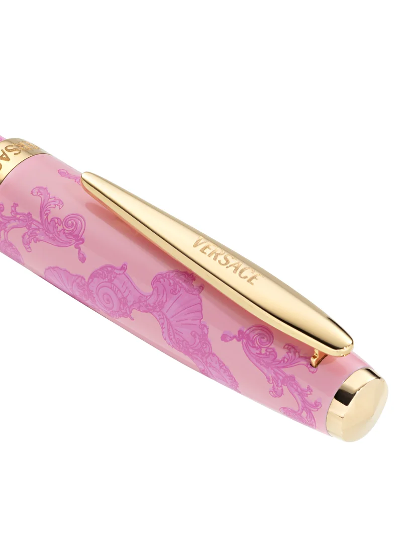 فيرزاتشي Roller Pen - Light Pink La Vacanza Pattern with Clip and Logo
