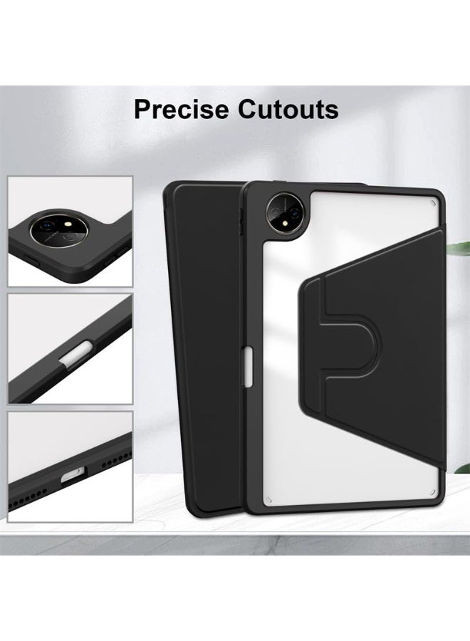 for HUAWEI MatePad Pro 13.2 (2024) Case Cover, Tablet Protective Case With Pen Slot, Acrylic 360 ° Rotating Design, Automatic Wake-up/sleep, Soft Leather, Black  - Image 4