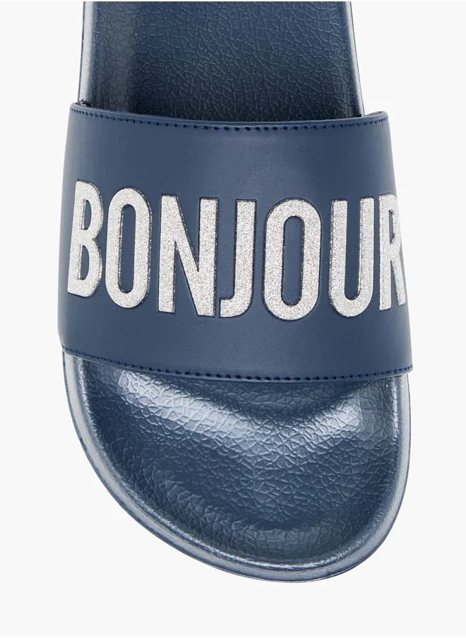 سيليست Womens Typographic Detail Slides
