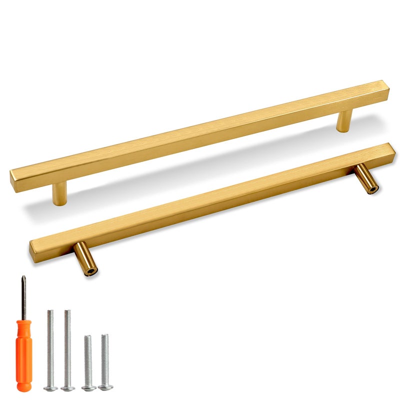 Redunest Cabinet Pulls Gold Cabinet Handles Square Drawer Pulls 10 Pack 10 Inch 256mm Hole Centers Stainless Steel Kitchen Door Cupboard Cabinet Handles1260 Inch Length Hardware Handles - Image 2