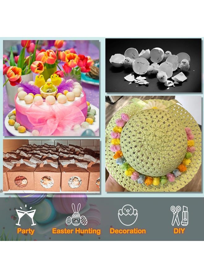 DearSun Set of 24pcs, Adorable Easter Animal Family, Lovely Pom poms Decoration Easter Cute Bunny Lamb Pig Designs - Image 4