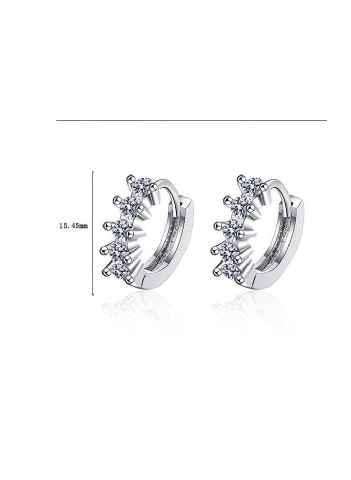 OD'lover New 2025 Luxury Cz Geometric Hoop Earrings Fashion 925 Sterling Silver Ear Buckles For Women Wedding Fine Decoration Jewelry With You Accessories Trendy Creative Best Gift  - Image 2