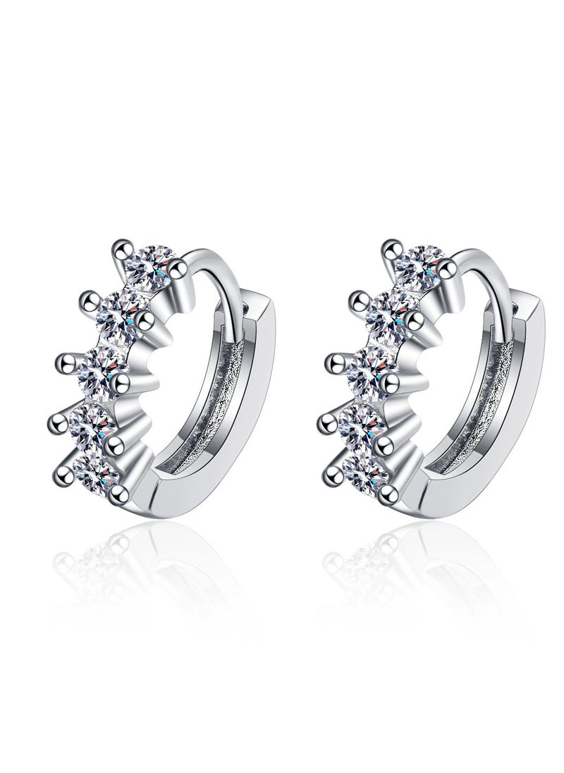 OD'lover New 2025 Luxury Cz Geometric Hoop Earrings Fashion 925 Sterling Silver Ear Buckles For Women Wedding Fine Decoration Jewelry With You Accessories Trendy Creative Best Gift  - Image 3