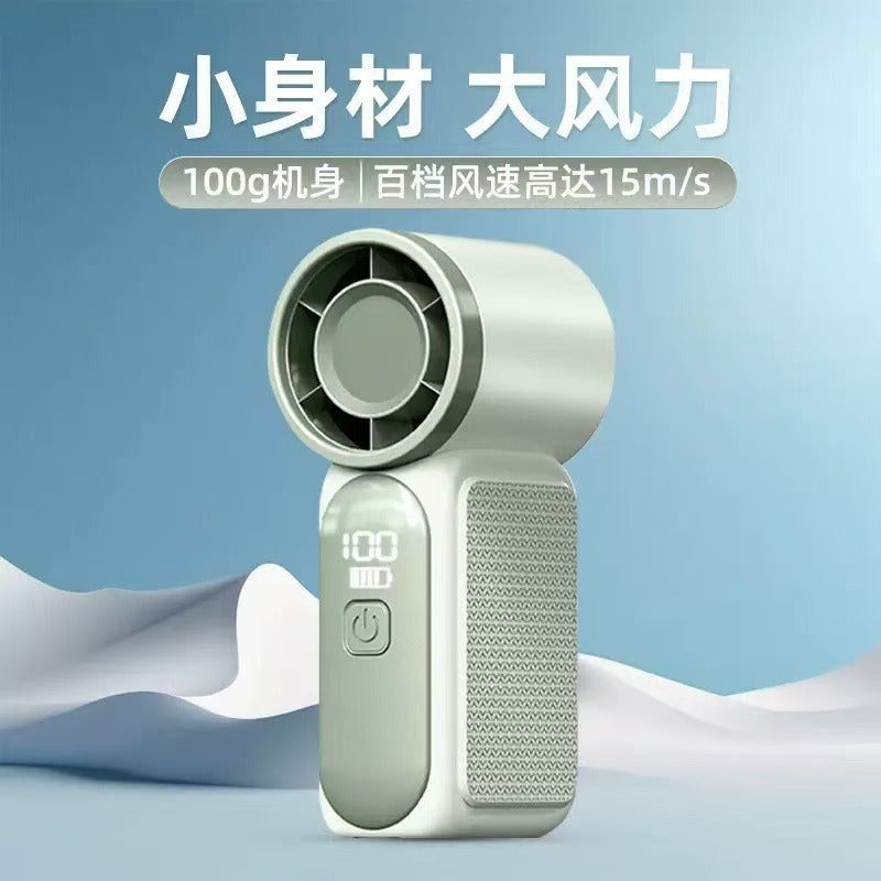 مروحة يدوية صغيرة X688 قابلة للشحن عبر USB مع شاشة رقمية، 5 سرعات - Image 4