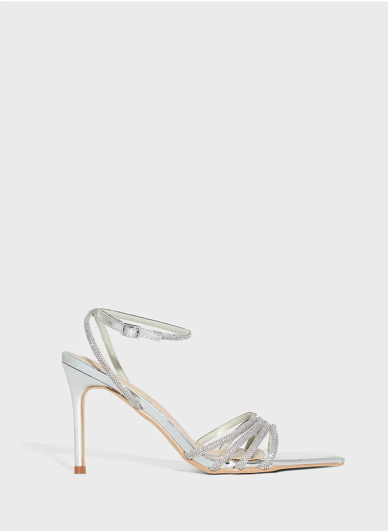 Ella Limited Edition Pointy Toe Embellished Counter Strap Heel Sandal