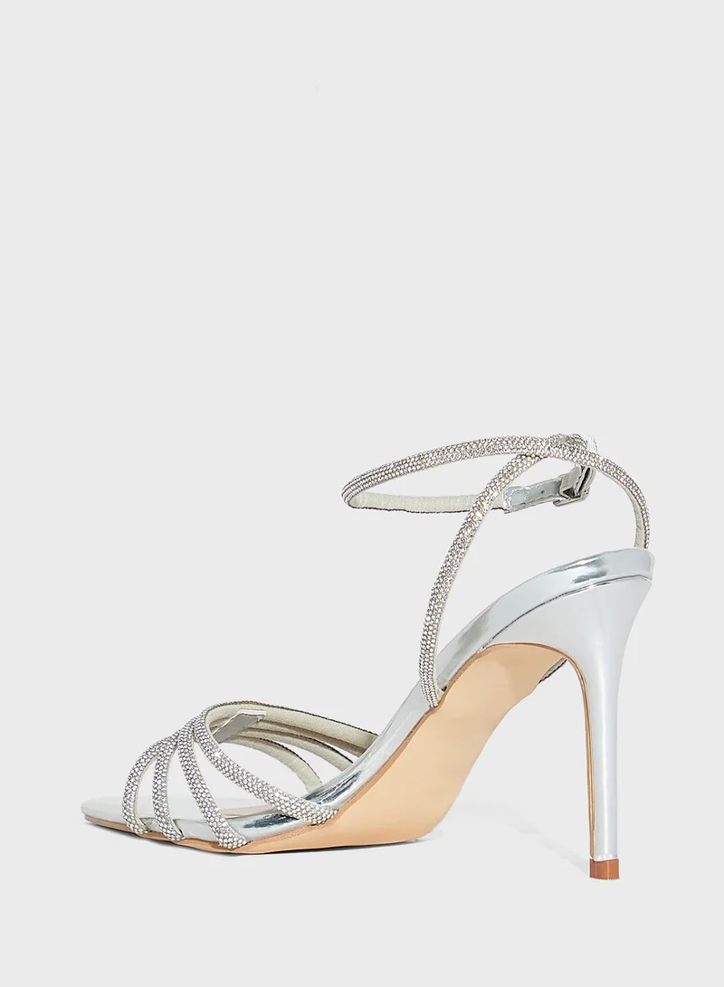 ايلا ليمتد اديشن Pointy Toe Embellished Counter Strap Heel Sandal