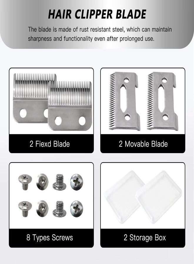 GRABOTE Upgraded Steel Hair Clipper Blade for Wahl Precision MC3 Blades, Pack of 2 Steel Blades Replacement for 2-Hole Standard Wedge 5 Star Legend Clippers - Image 4