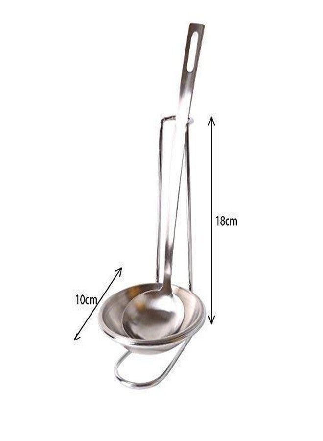 REPLEX Metal Multifunctional Spoon Rack Ladle Holder, Storage Organizer Oil Spoon Rest Lid Stand Holder Spatula Rack Shelf Tray - Standard, Silver - Image 5