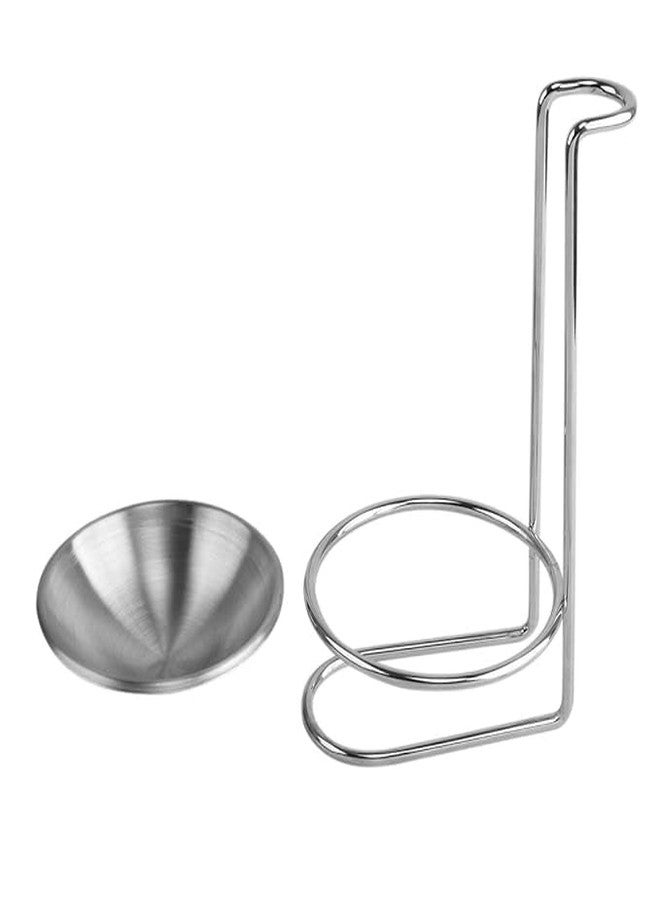 REPLEX Metal Multifunctional Spoon Rack Ladle Holder, Storage Organizer Oil Spoon Rest Lid Stand Holder Spatula Rack Shelf Tray - Standard, Silver - Image 1