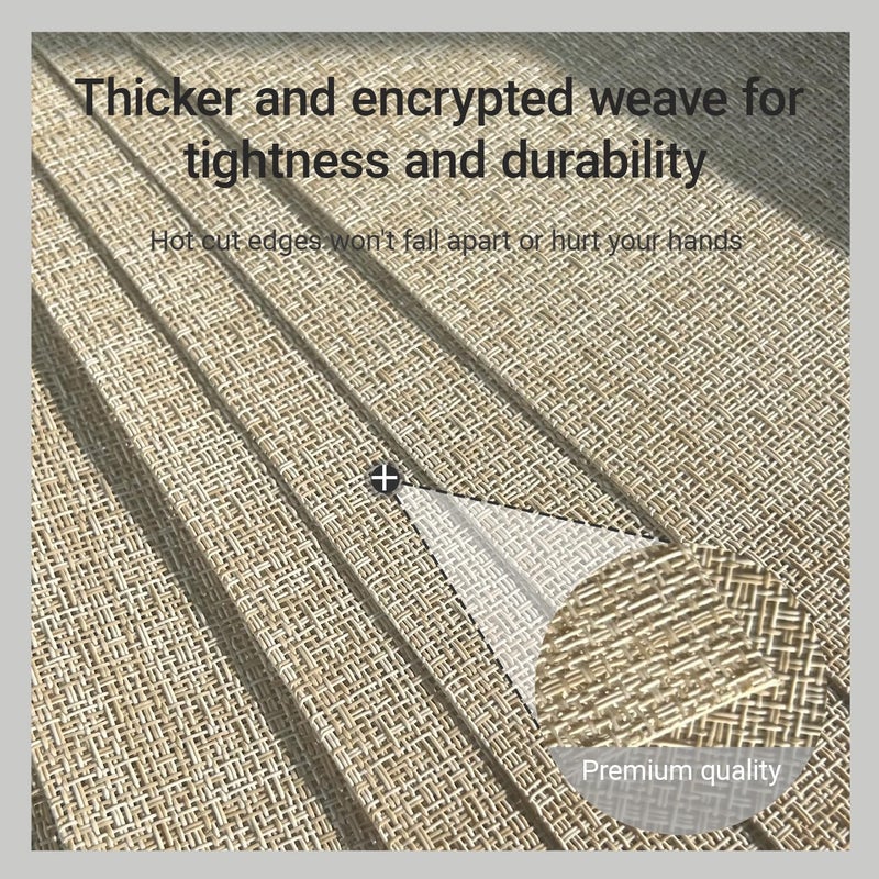 pigchcy Beige Placemats Set of 4 Vinyl PVC Durable Place Mats for Dining Table,Heat Resistant Non-Slip Woven Tabel Mats (18x12 inches, Beige) - Image 3