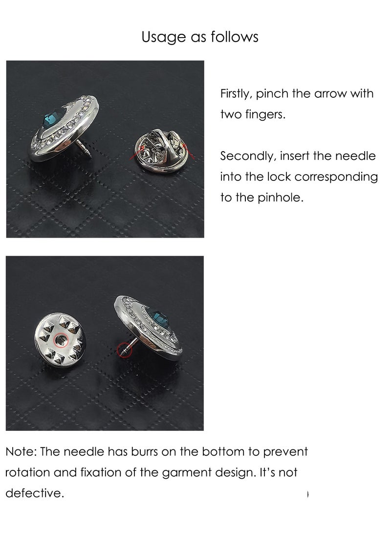 Silver Round Spiral Pin Brooch, Shiny Crystal Pin Brooch for Women Men Children, Circle Lapel Pins Shirt Collar Brooch Buckle Lapel Pins Badge Suit Clip Accessory for Clothing Bags Jackets Shirts.  - Image 3