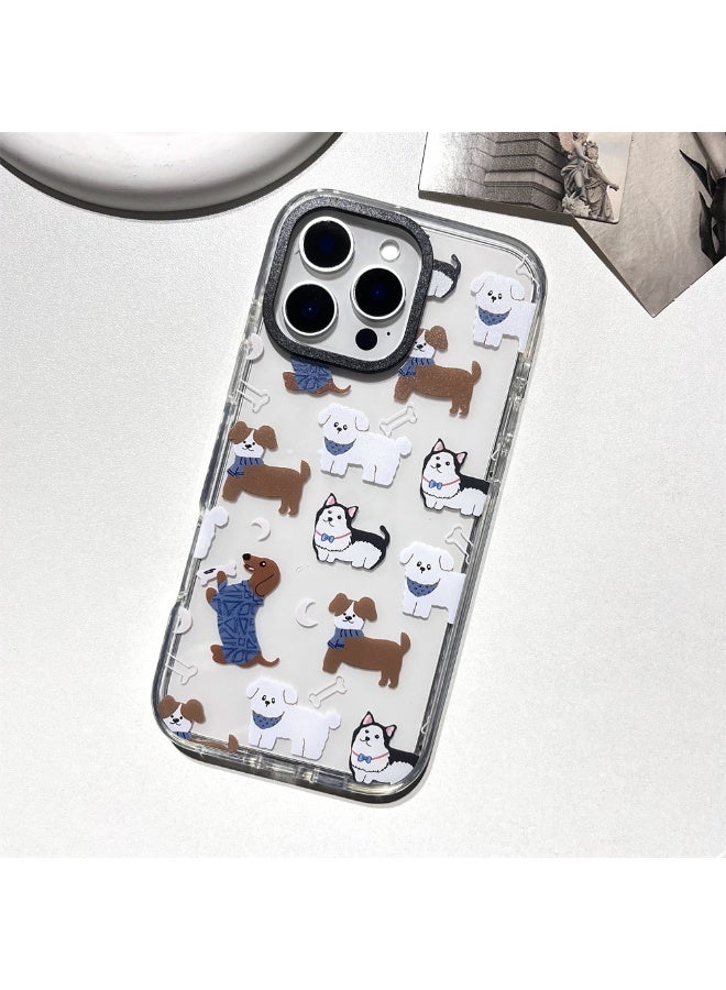 NIBEMINENT Cute Puppy Protective TPU Case Cover For iPhone 14 Pro Clear - Image 1