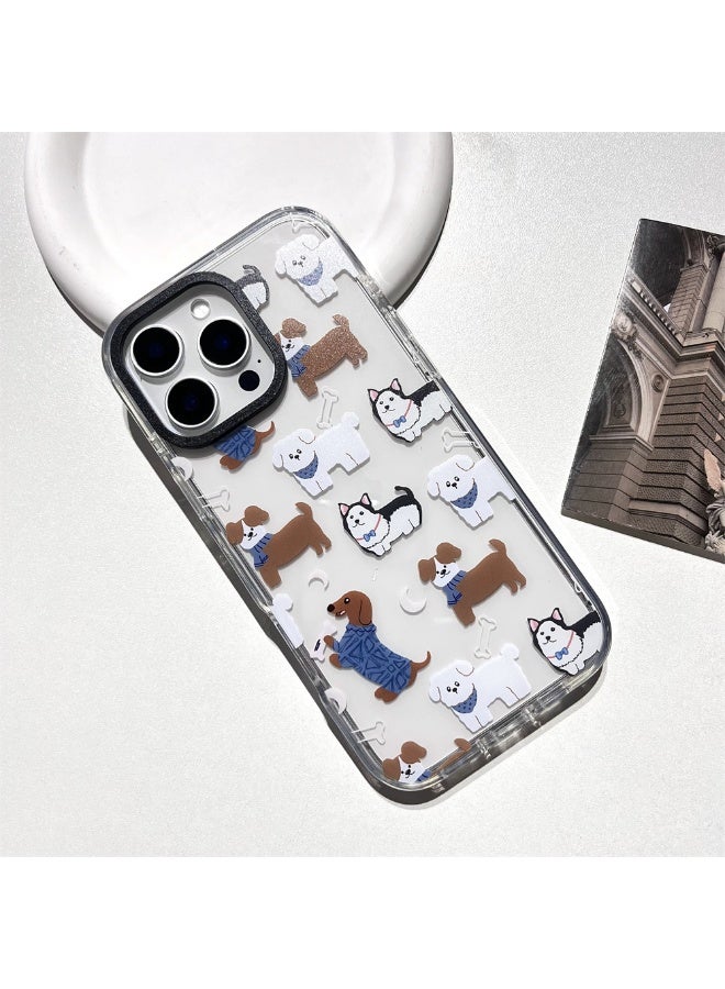 NIBEMINENT Cute Puppy Protective TPU Case Cover For iPhone 14 Pro Clear - Image 2