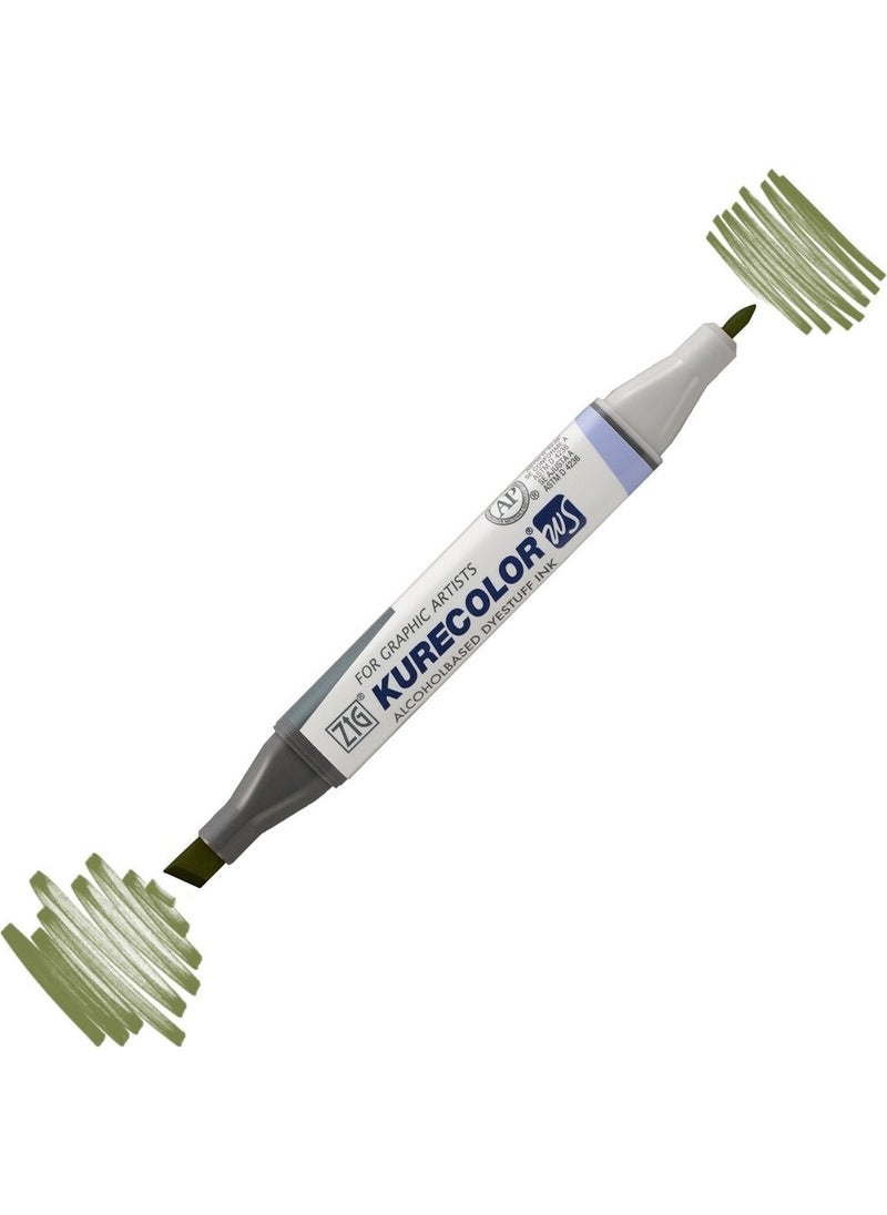 Zig Kurecolor KC3000 Twin S Marker Pen 544-545 Olive Green  - Image 1