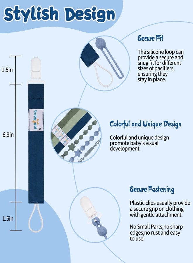 babygoal Pacifier Clip Set of 6, Silicone Pacifier Clips and Toy Strap fits All Pacifiers, Binkies and Toys- Ideal Baby Boy and Girl Gift-Neutral Color 6PSGJ05 - Image 3