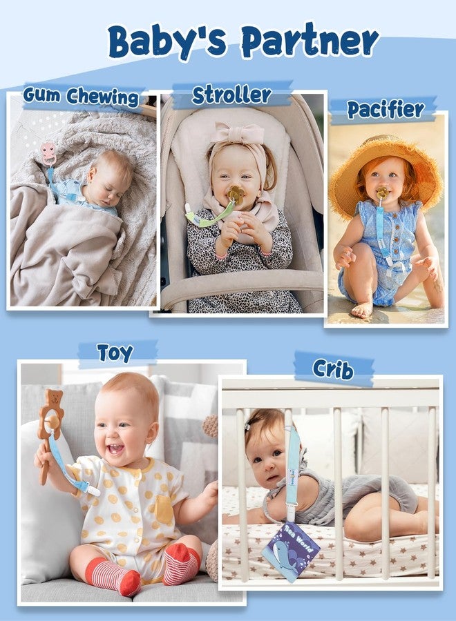 babygoal Pacifier Clip Set of 6, Silicone Pacifier Clips and Toy Strap fits All Pacifiers, Binkies and Toys- Ideal Baby Boy and Girl Gift-Neutral Color 6PSGJ05 - Image 5