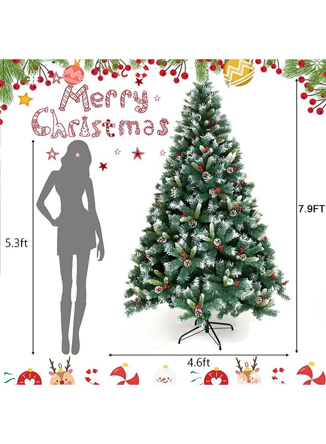 بيوينتي شجرة عيد الميلاد الاصطناعية 2.4m 1600 نصائح شجرة عيد الميلاد مع قوية معدنية وقف أشجار العطلة- سهلة التجميع الاصطناعي PVC شجرة عيد الميلاد للمنزل والمكتب والحزب والسنة الجديدة ديكور عيد الميلاد (7.9FT) - Image 4