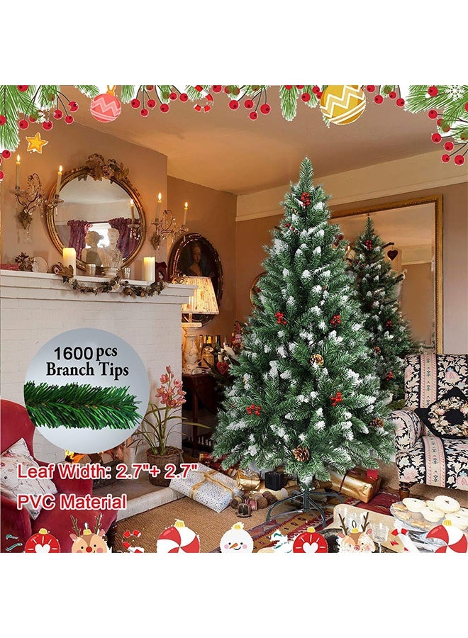 بيوينتي شجرة عيد الميلاد الاصطناعية 2.4m 1600 نصائح شجرة عيد الميلاد مع قوية معدنية وقف أشجار العطلة- سهلة التجميع الاصطناعي PVC شجرة عيد الميلاد للمنزل والمكتب والحزب والسنة الجديدة ديكور عيد الميلاد (7.9FT) - Image 3