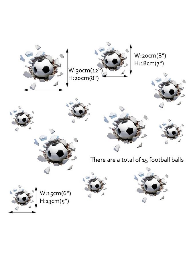 Runtoo 3D Soccer Wall Decal Sports Break Through Wall Stickers Kids Baby Boys Nursery Playroom Classroom Home Decor - Image 4