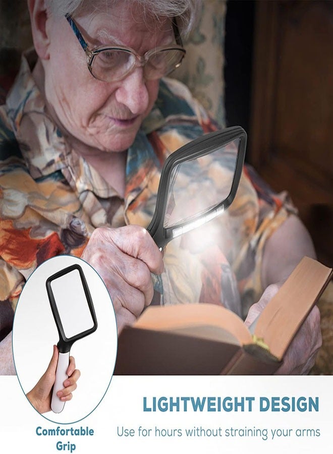 yumee Magnifying Glass, Handheld Magnifying Glass with 3X Lens & Adjustable LED, Portable Foldable Design for Seniors Reading, Inspection, Jewelry & More - Image 1