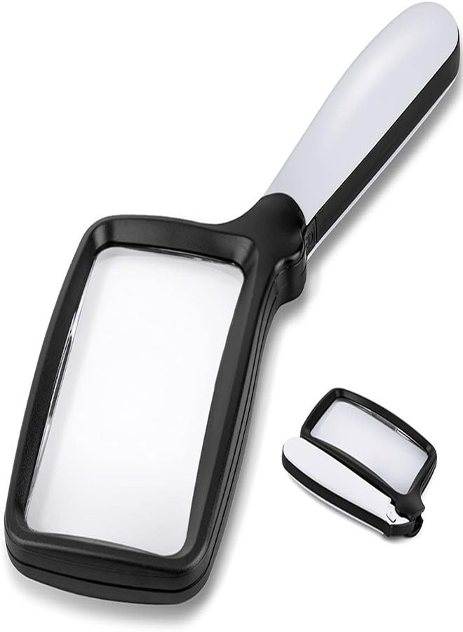 yumee Magnifying Glass, Handheld Magnifying Glass with 3X Lens & Adjustable LED, Portable Foldable Design for Seniors Reading, Inspection, Jewelry & More - Image 3