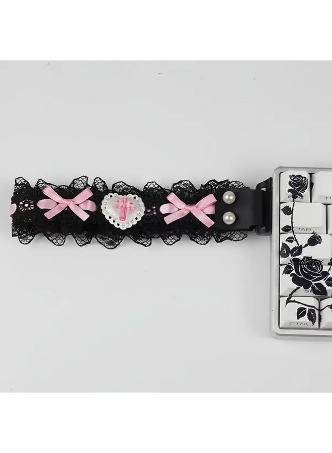 Blue Lace Ribbons For Keyboard Decoration DIY Valentine Gifts For Couples - Image 1