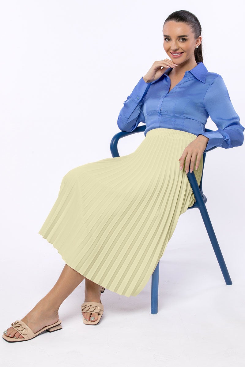 RINA تنورة ماكسي أساسية صفراء - Image 1