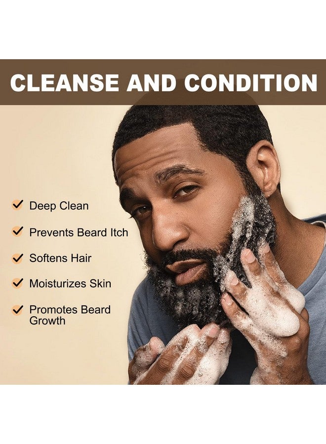 JVR Beard Wash And Beard Conditioner For Men Beard Shampoo Cleanse And Reduces Frizz Soften & Strengthens Organic With Coconut Aloe Provides Shine For Dry & Coarse Beards Beard Care (6.7Oz) - Image 2