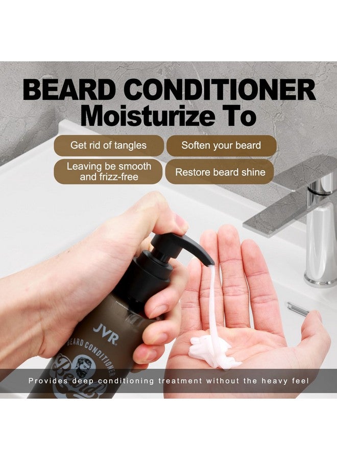 JVR Beard Wash And Beard Conditioner For Men Beard Shampoo Cleanse And Reduces Frizz Soften & Strengthens Organic With Coconut Aloe Provides Shine For Dry & Coarse Beards Beard Care (6.7Oz) - Image 4
