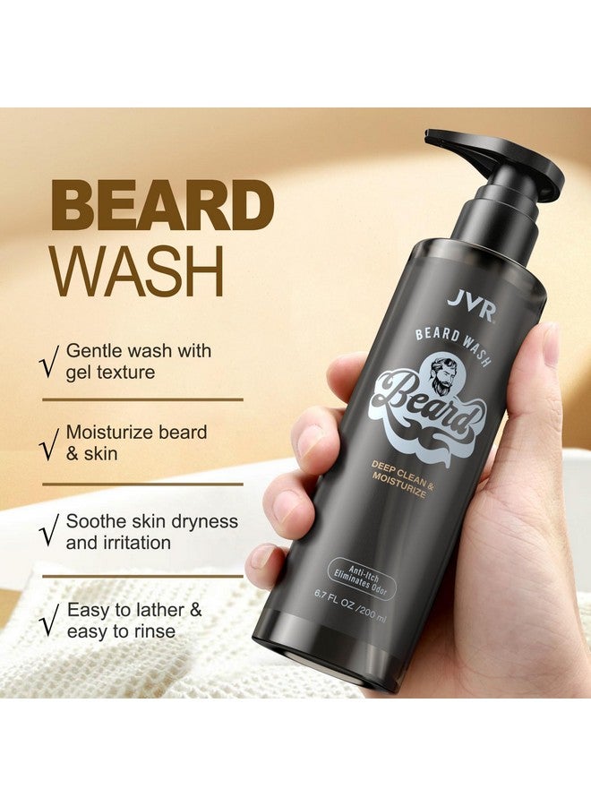 JVR Beard Wash And Beard Conditioner For Men Beard Shampoo Cleanse And Reduces Frizz Soften & Strengthens Organic With Coconut Aloe Provides Shine For Dry & Coarse Beards Beard Care (6.7Oz) - Image 3