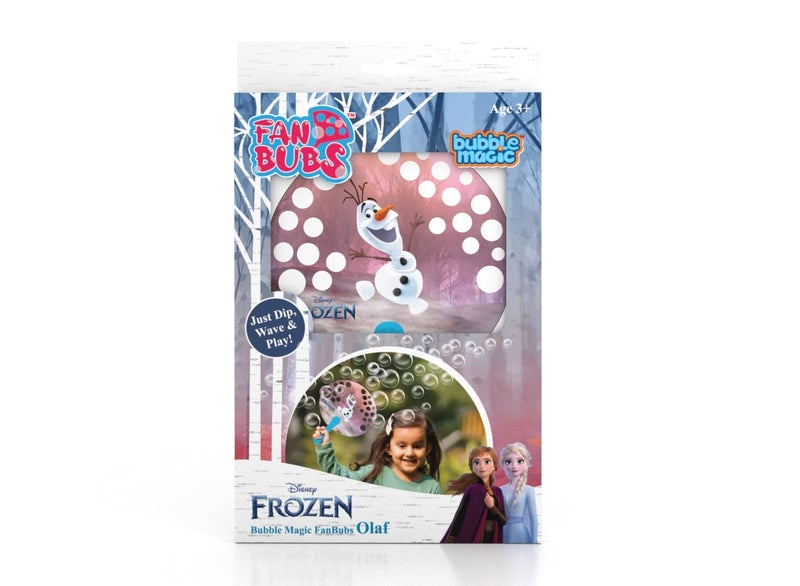 Bubble Magic FanBubs Olaf Theme|Thick Viscous Concentrate Solution Pouches with Hand Fan|Just Dip, Wave& Play|Bubble Maker|Best Birthday&Return Gifts for Kids 3yrs+|Outdoor Indoor Toy|Made in India - Image 1