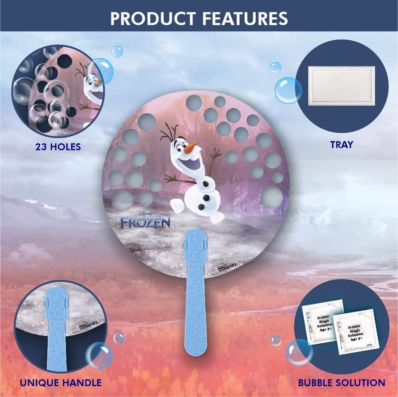 Bubble Magic FanBubs Olaf Theme|Thick Viscous Concentrate Solution Pouches with Hand Fan|Just Dip, Wave& Play|Bubble Maker|Best Birthday&Return Gifts for Kids 3yrs+|Outdoor Indoor Toy|Made in India - Image 2