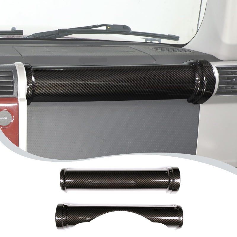 LLKUANG شرائط ديكور مركز لوحة القيادة من LLKUANG ABS لسيارة تويوتا FJ كروزر (XJ10) 2007-2022 - ملحقات داخلية للسيارة - 2 قطعة (نمط ألياف الكربون) (لا تناسب القيادة اليمنى) - Image 1